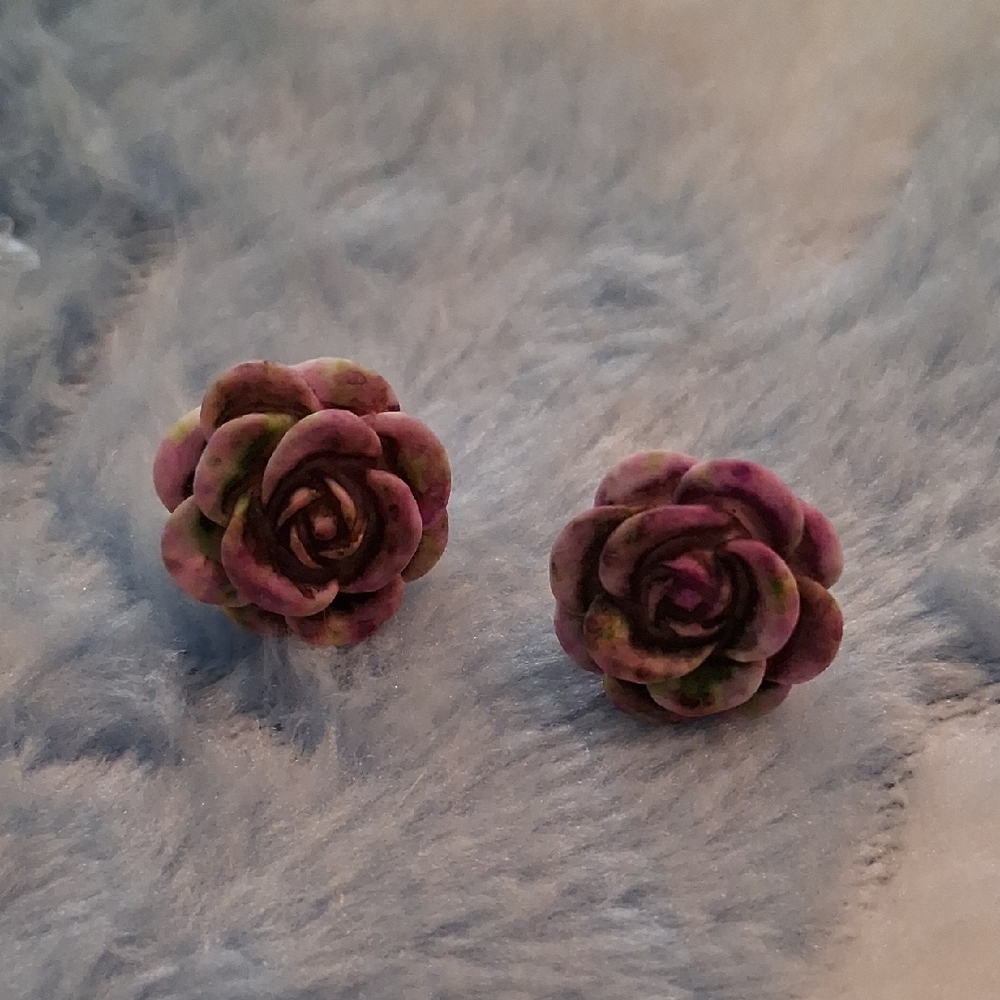 Floral Rose Stud Earrings